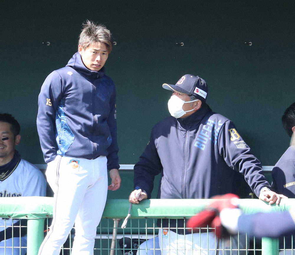 【画像・写真】「由伸と比べたらダメ」オリックス・山岡　2回無失点も4安打浴び、由伸に苦笑い「仕上がり早すぎる」