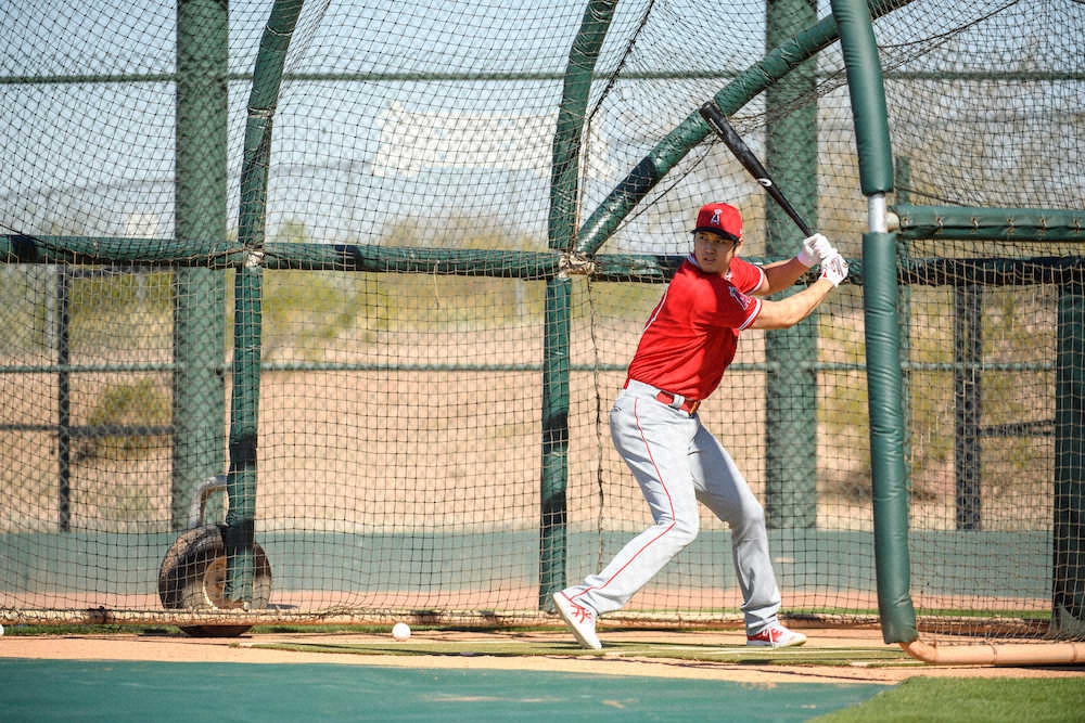 【画像・写真】エンゼルス・大谷　2日連続屋外フリー打撃　50スイングで柵越え2桁