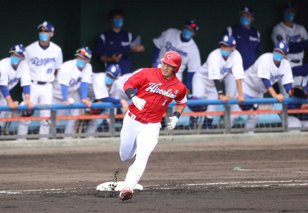 【画像・写真】広島・誠也　「新打法1号」　開幕前哨戦で恐怖の3番見せつけた！