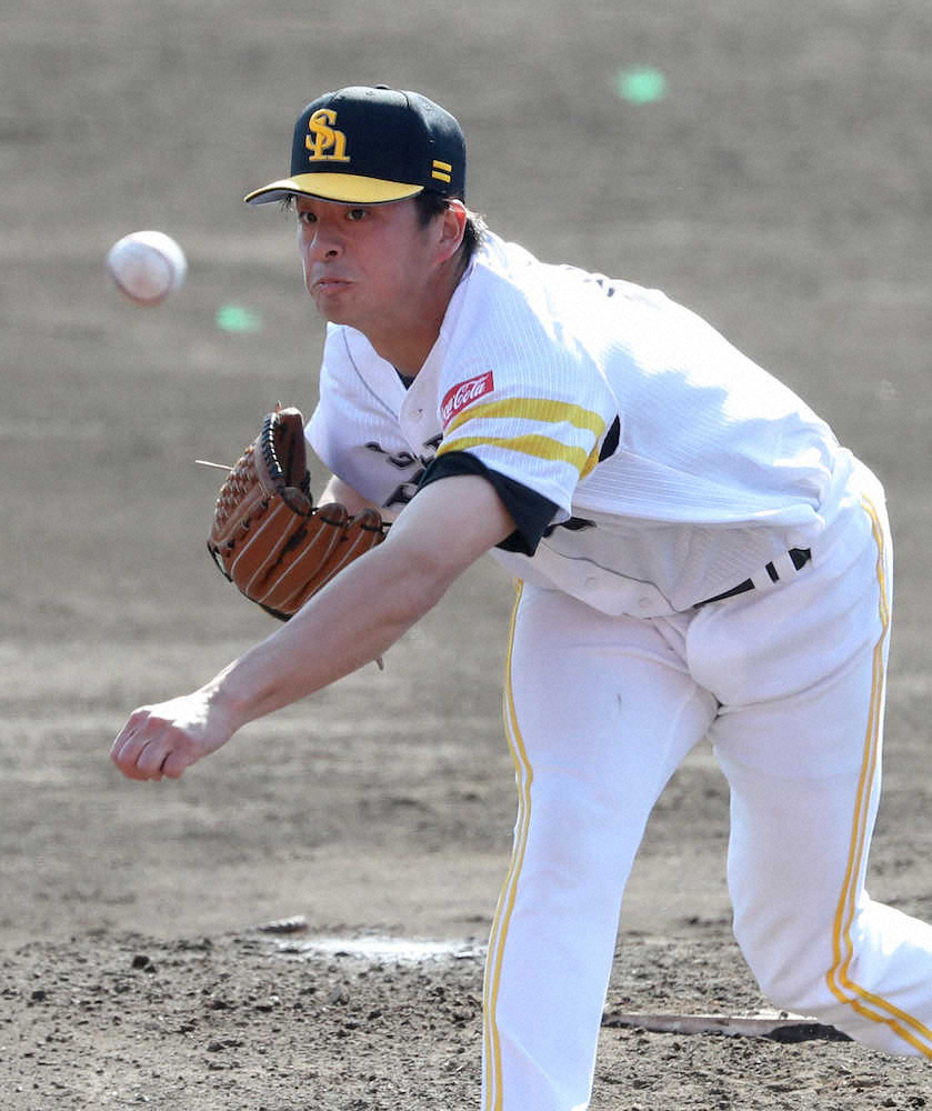 【画像・写真】ソフトB　育成2年目左腕・大関、堂々2回無失点で“横綱”級アピール　支配下に前進