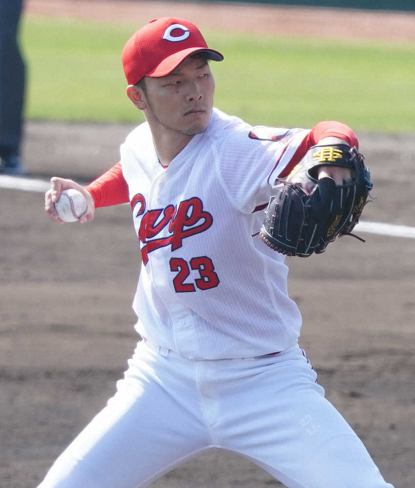 広島 薮田が紅白戦で 強制降板 初回8失点 3アウト待たずに攻守交代 スポニチ Sponichi Annex 野球