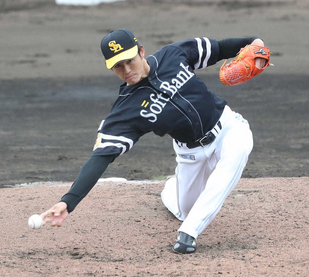 【画像・写真】ソフトバンク・高橋礼　浮き上がる直球武器に3回零封、「牧田カーブ」は封印　開幕2戦目へ順調