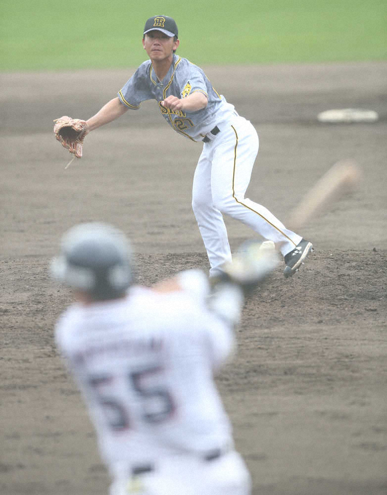 【画像・写真】阪神ドラ2伊藤将　初の対外試合で無失点アピール　村上に中前打浴びるも1回ピシャリ