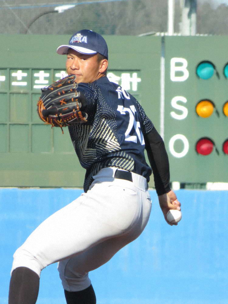 【画像・写真】ドラフト候補の亜大・加藤、1回無失点　オープン戦初戦ドローも生田監督「最初としては100点」