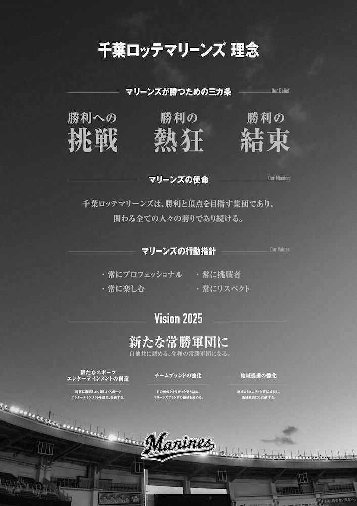 【画像・写真】ロッテ　中長期的な球団指針となる「理念」を発表