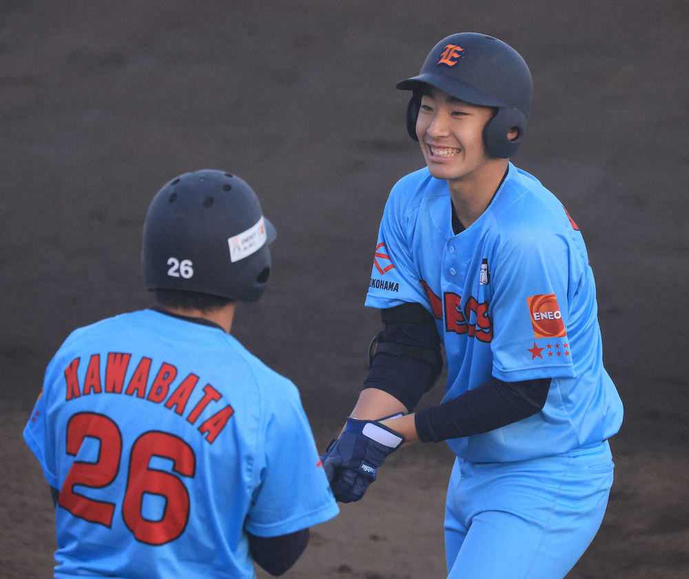 【画像・写真】ENEOS期待の新人・度会　お待たせ公式戦初安打!　父はヤクルトのスカウト博文氏