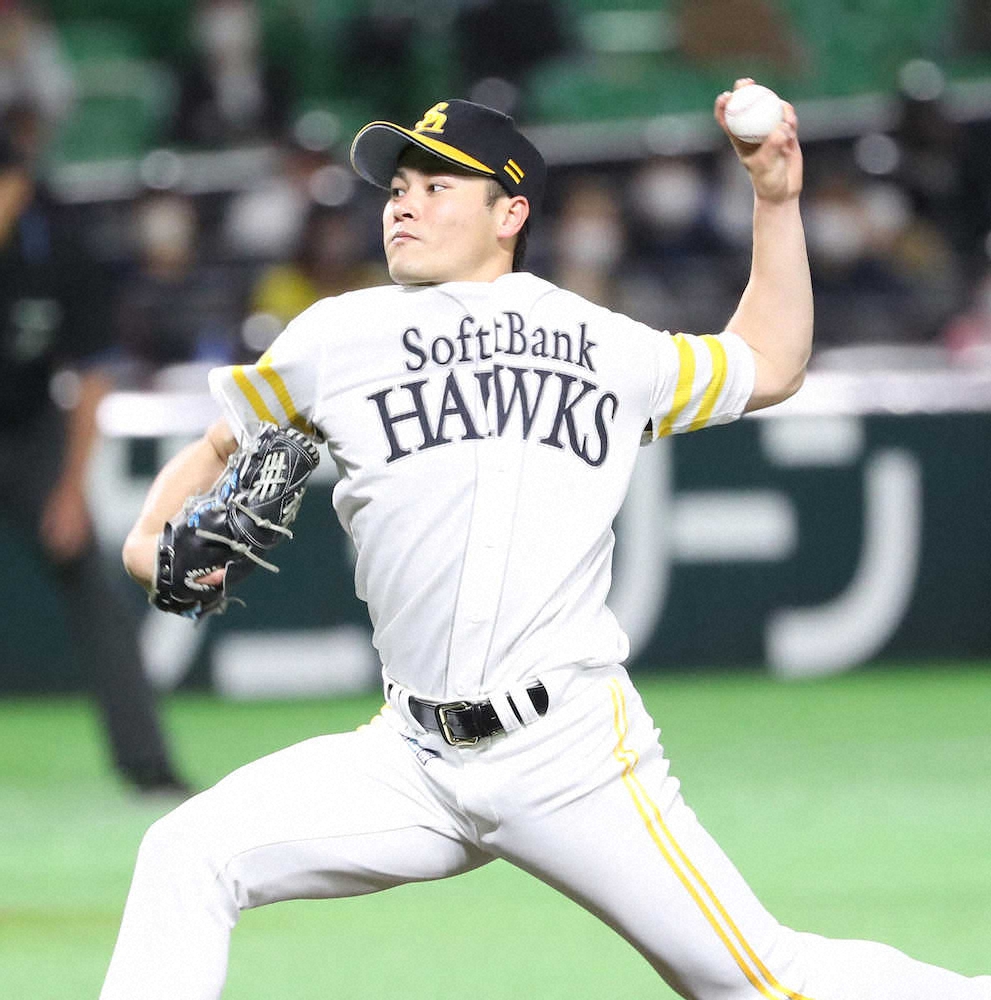 【画像・写真】ソフトB・笠谷　粘りの5回4安打無失点「自分を落ち着かせて投げることができた」