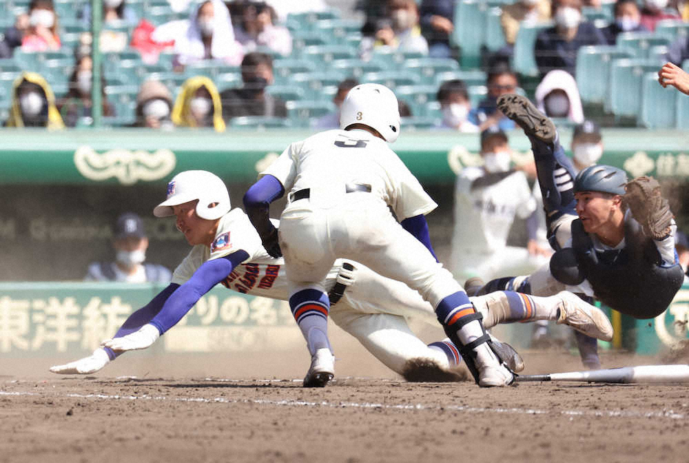 【画像・写真】「さわやかイレブン」の池田も成功　開幕戦で本盗！神戸国際大付・青木監督の積極采配が勝利につながる