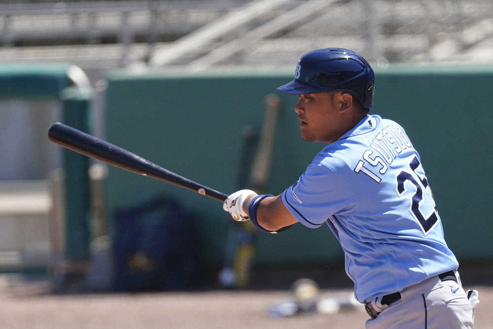 【画像・写真】レイズ・筒香　久々の快音！二塁打に中前打　課題の速球打ってマルチ