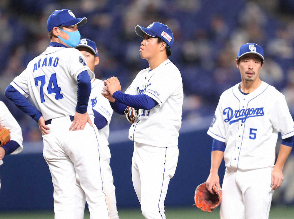 【画像・写真】あぁ…中日・柳　5回8失点で不安いっぱいの最終登板　前回5失点から復調の兆し見られず…