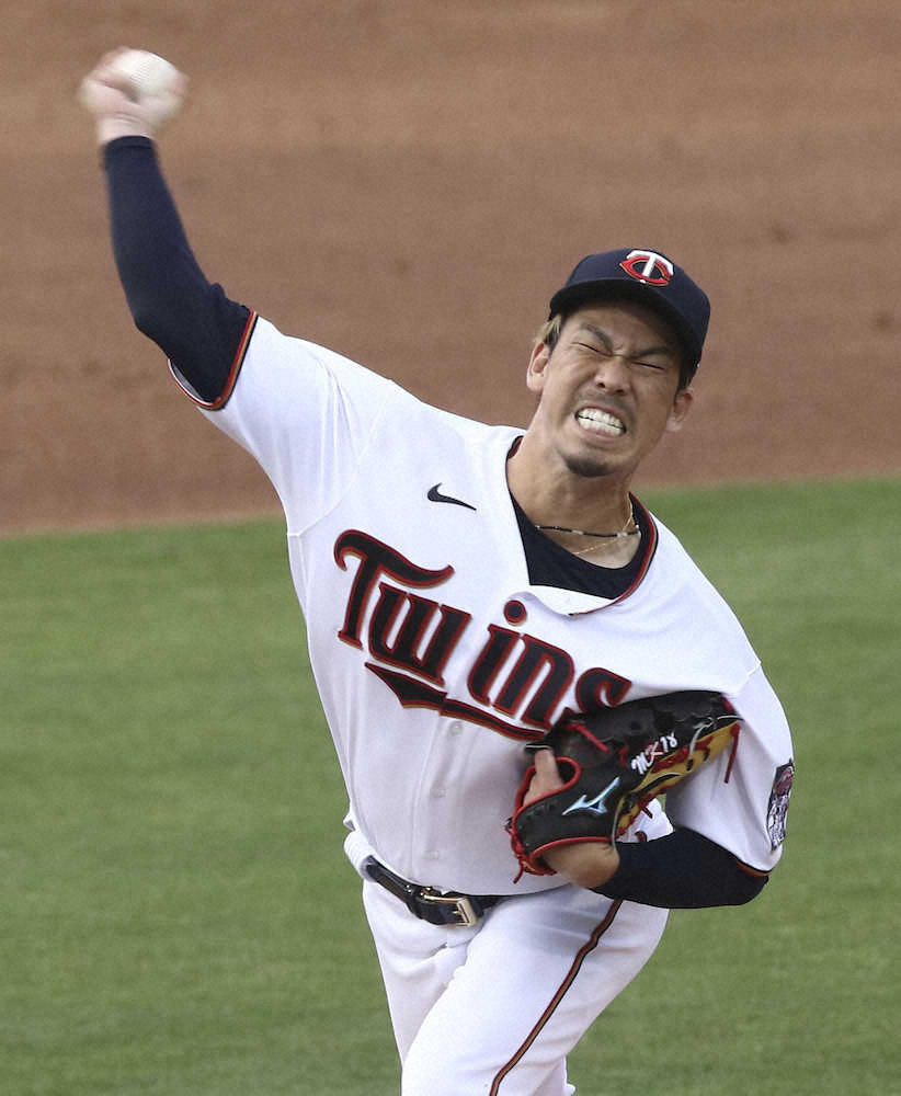 【画像・写真】ツインズ・マエケン「7年ぶり」長袖で寒さ対策OK　5回1/3を4安打1失点