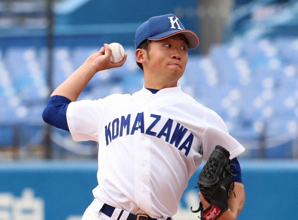 【画像・写真】駒大3年生右腕・福山　リーグ戦初完投で1年春以来1勝