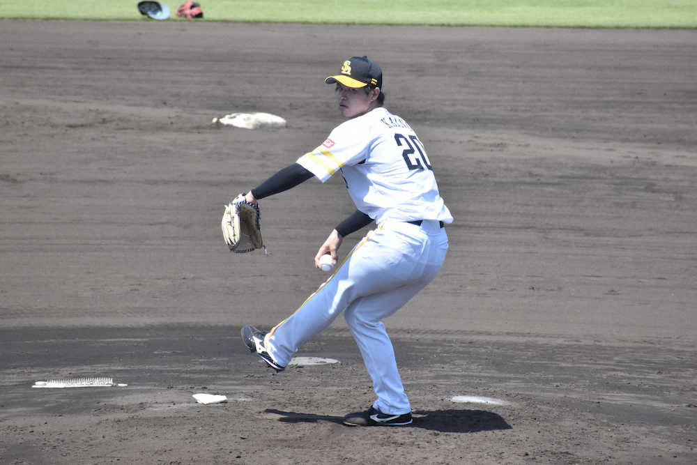 【画像・写真】ソフトバンク・甲斐野　シート打撃に初登板「アドレナリンも出た」いきなり152キロも！