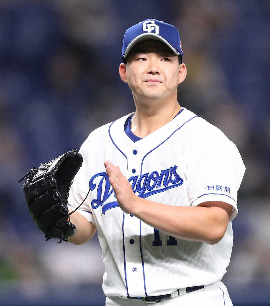 【画像・写真】中日・小笠原　7回1失点で勝利投手の権利持って降板　主砲村上を無安打に封じる