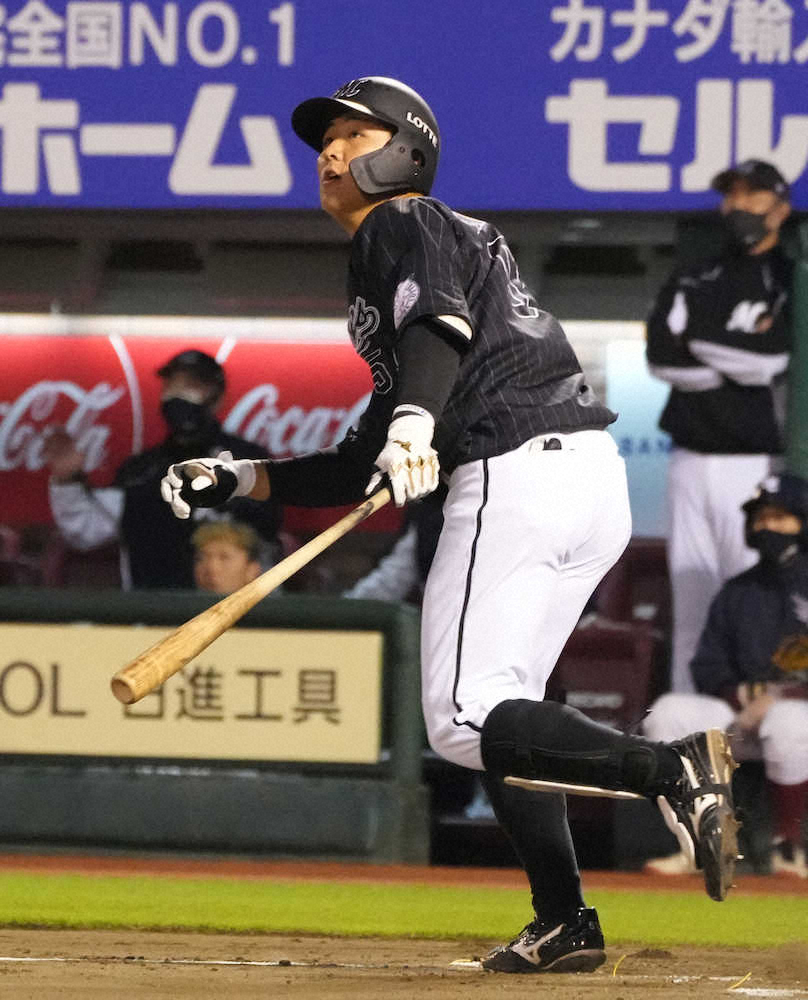 【画像・写真】ロッテ・山口　プロ初マルチ　天敵の岸を攻略！「狙っていなかったが体が反応」　