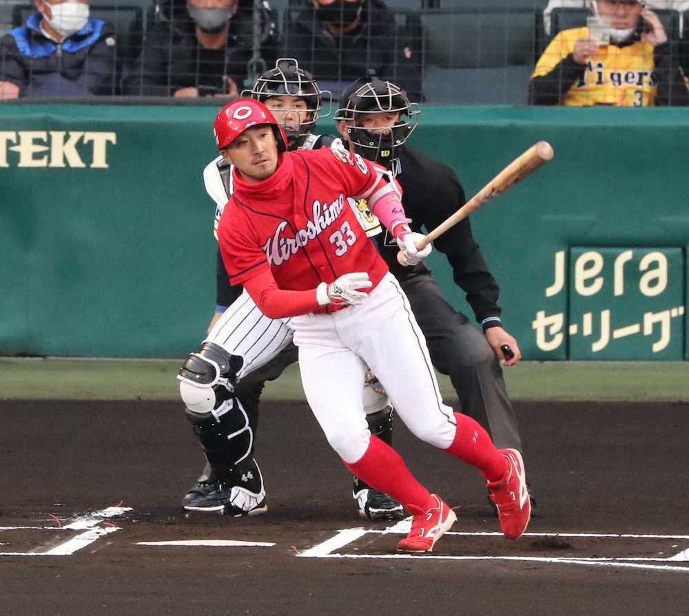 【画像・写真】広島・菊池涼　初回早々に開幕から16試合連続安打達成　球団最長まであと3試合