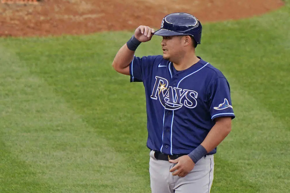 【画像・写真】レイズ・筒香が決勝二塁打　ヤンキースのエース、コールを攻略