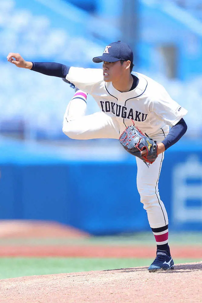 【画像・写真】国学院大1年生・坂口が堂々神宮デビュー　最速更新146キロ出た