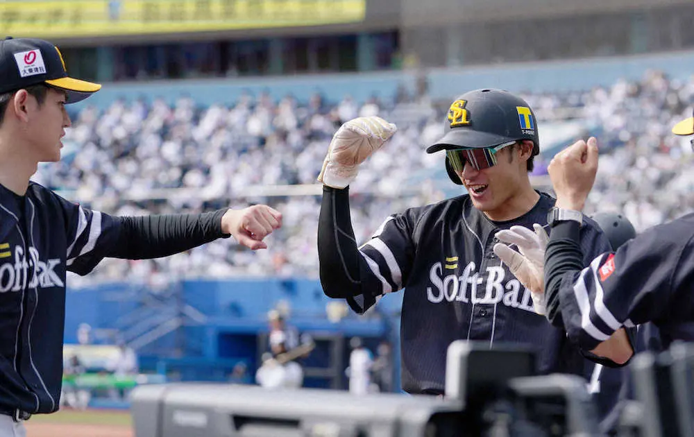 【画像・写真】ソフトB　天敵美馬から4点奪取！柳田が2点先制打