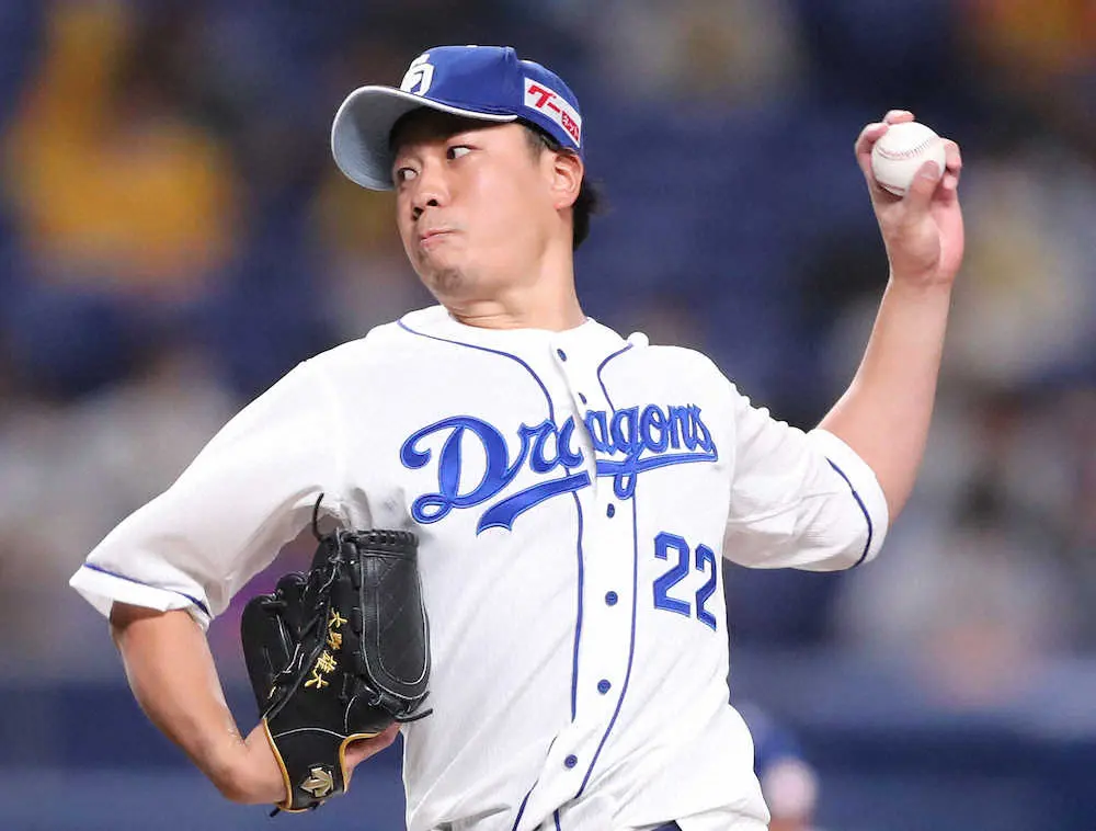 【画像・写真】中日・大野雄、お待たせ今季初白星　首位阪神を8回1失点　今季5度目の登板でやっと