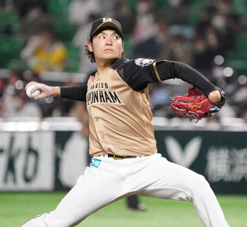 【画像・写真】日本ハムドラ1右腕・伊藤が勝利投手の権利持って降板　ソフトB打線相手に6回無失点