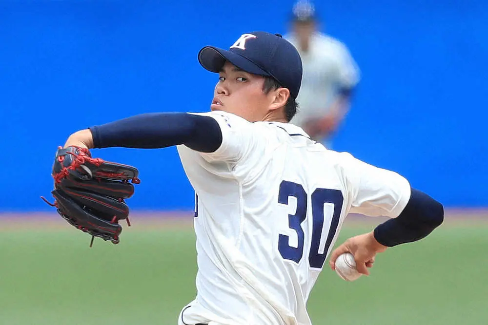 【画像・写真】国学院大の1年生守護神・坂口翔颯が好投　鳥山泰孝監督「今日は預けた」
