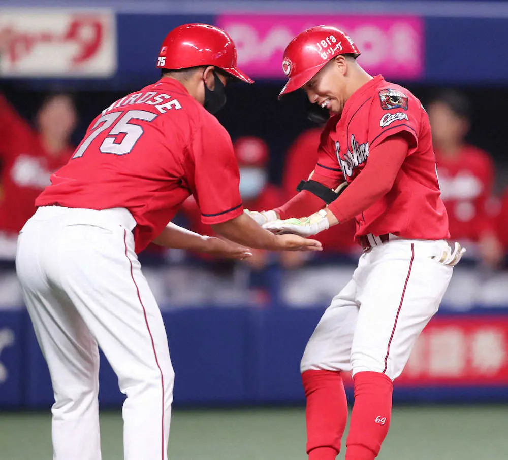 【画像・写真】広島・羽月　通算97打席目でプロ1号！　リーグ最小兵野手が千金同点ソロ　