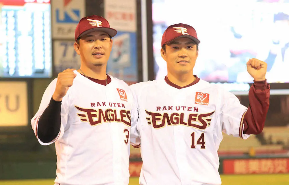 【画像・写真】楽天・則本9Kで4勝目　浅村とお立ち台初共演「ようやく実現できた」