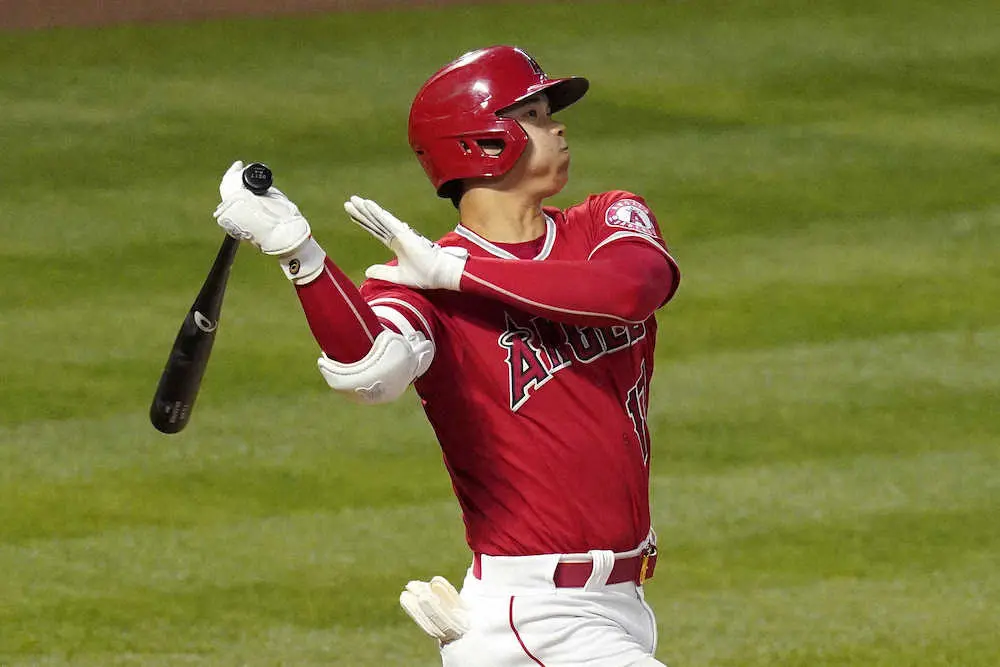 【画像・写真】レーザー弾！エンゼルス・大谷　打球速度自己新188キロ！弾丸15号でキングに1差