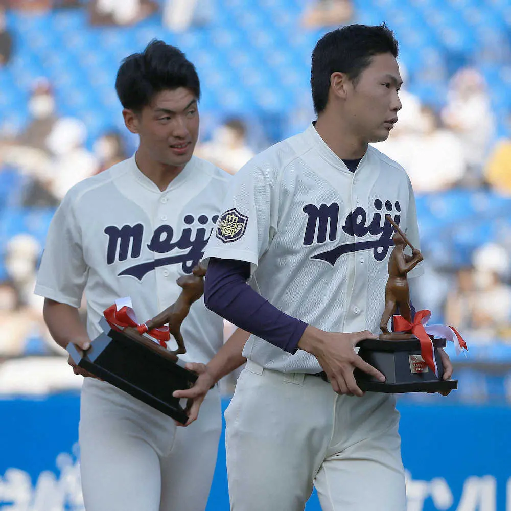 【画像・写真】六大学首位打者は5割の明大・陶山＆山田陸　明大同時獲得は69年ぶり