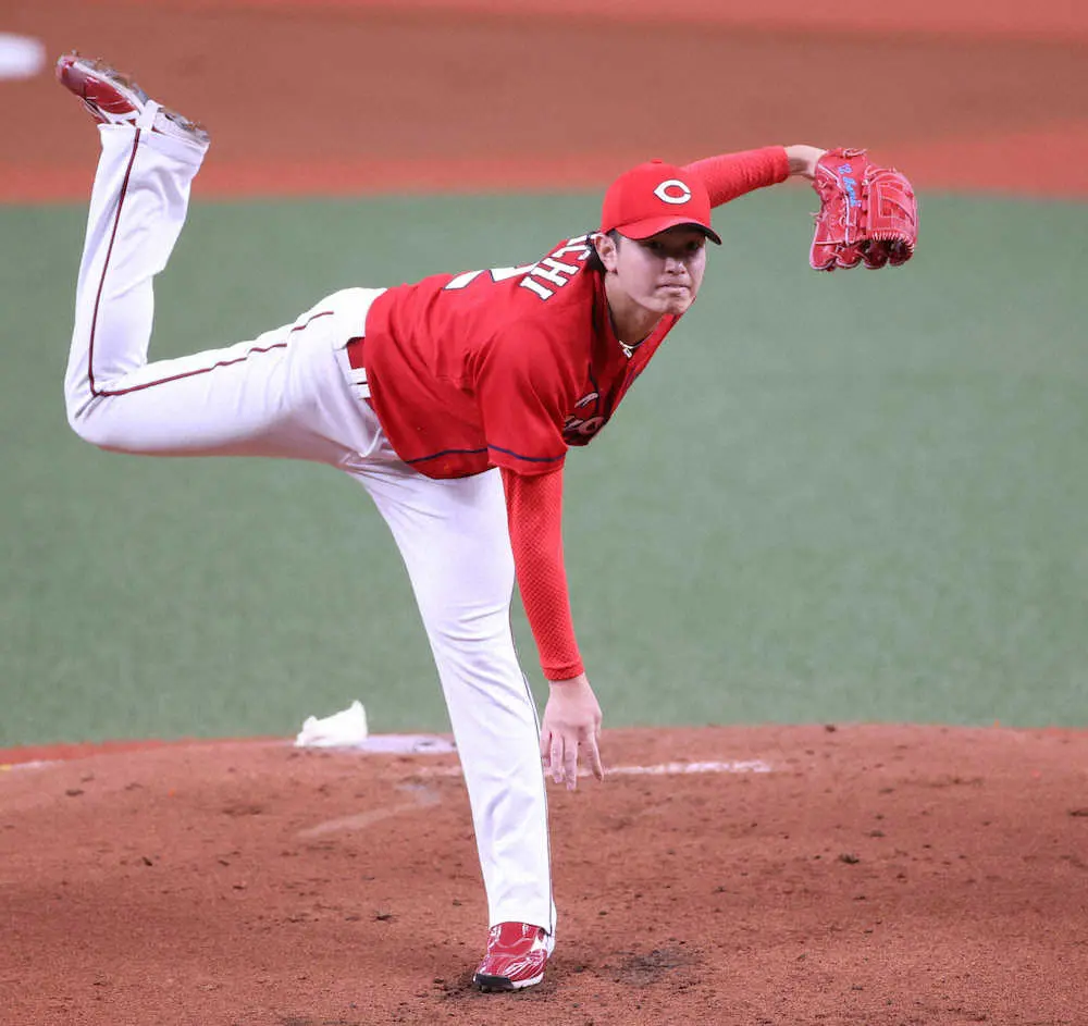 【画像・写真】広島ドラフト3位・大道　プロ初先発で圧巻の5回無安打零封！オリ・由伸と互角の投げ合い「できすぎかな」