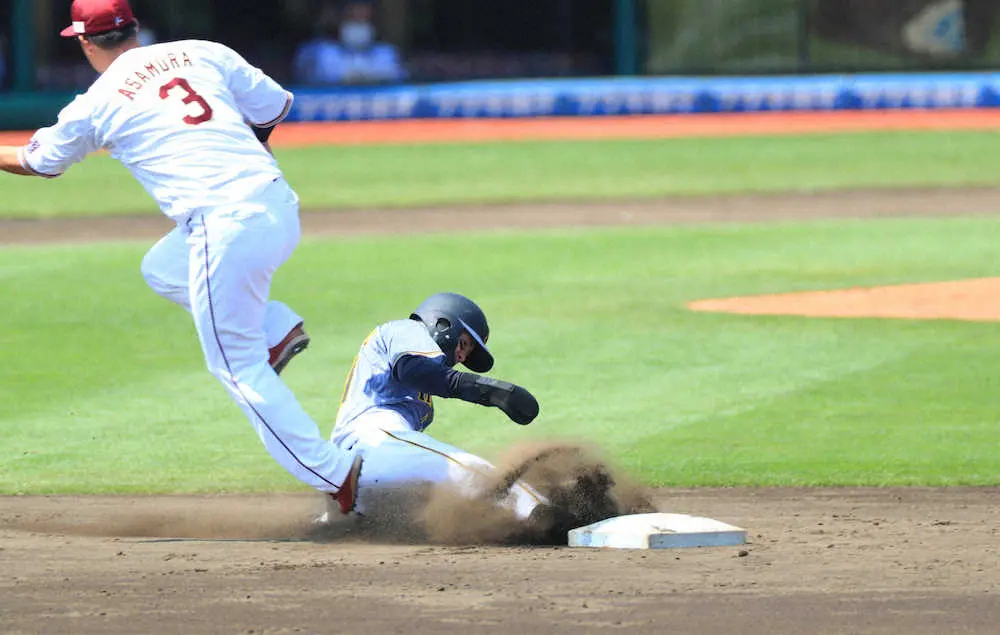 【画像・写真】ノンストップ中野　阪神ドラ6がリーグ単独トップの13盗塁　マルテの適時打で先制のホーム踏む