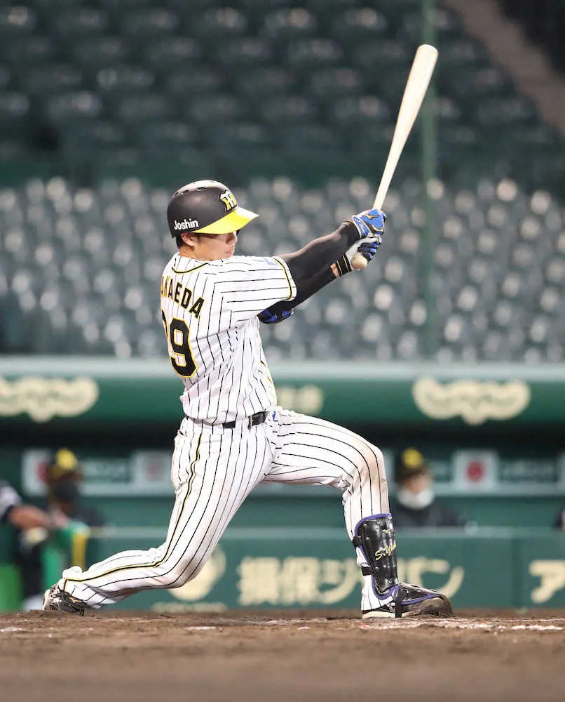 【画像・写真】阪神・栄枝　甲子園の2軍戦で「プロ1号」　9日に右肋骨疲労骨折から実戦復帰