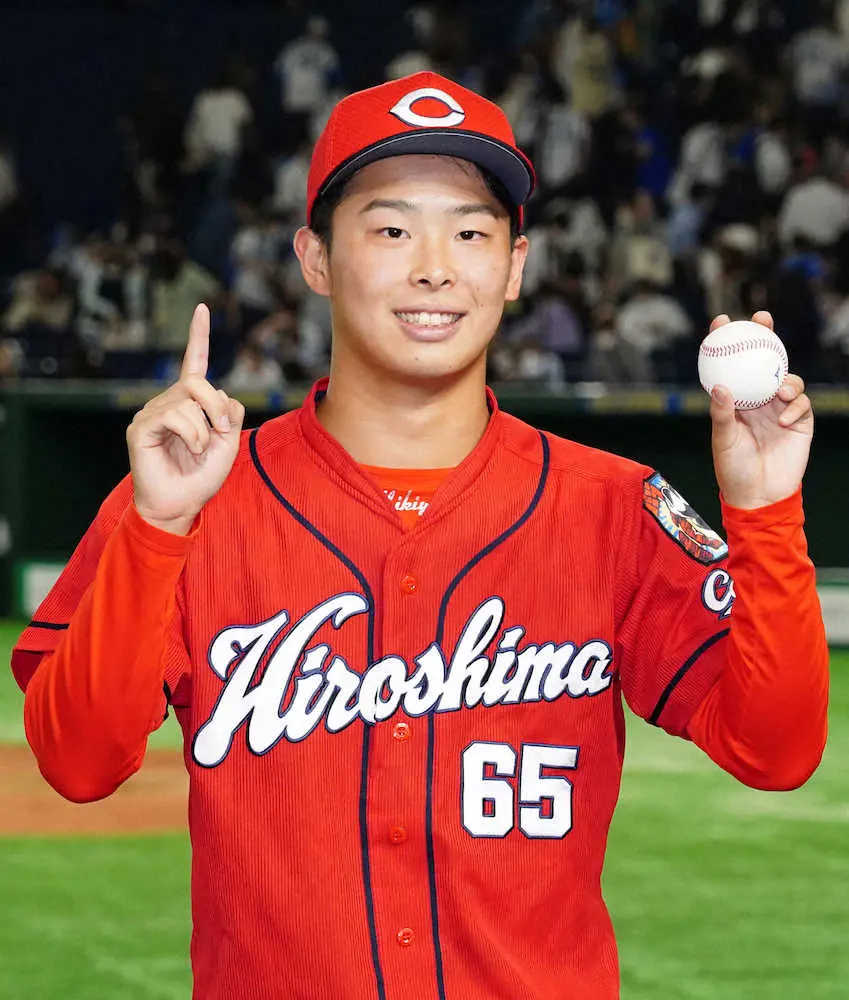 【画像・写真】広島・玉村　プロ初勝利＆初打点の記念球は「実家に送ろうと…」　初回失点も“女房役”坂倉のリードに感謝