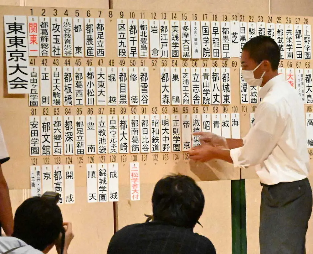 【画像・写真】東東京大会・帝京はシード不在の組　「男気じゃんけん」好きの田巻脩三が強運発揮