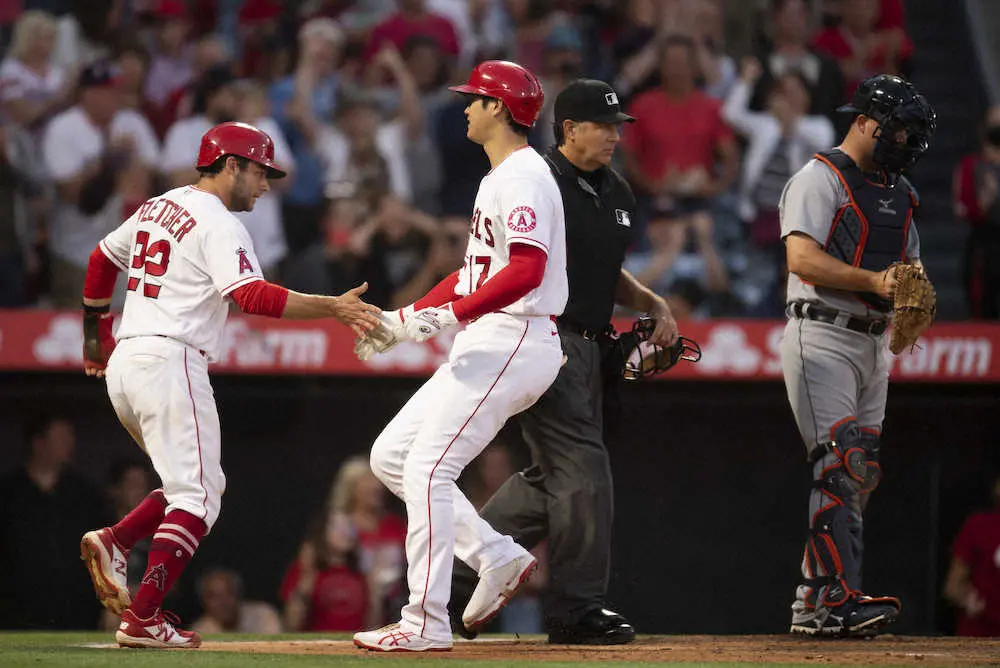 【画像・写真】大谷翔平　2戦連発の22号2ラン　リーグトップに1差、自身シーズン最多本塁打に並ぶ
