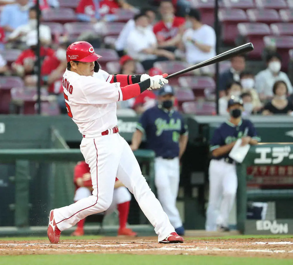 【画像・写真】コロナ回復の広島・長野、1軍復帰戦で“全快”ヒット！