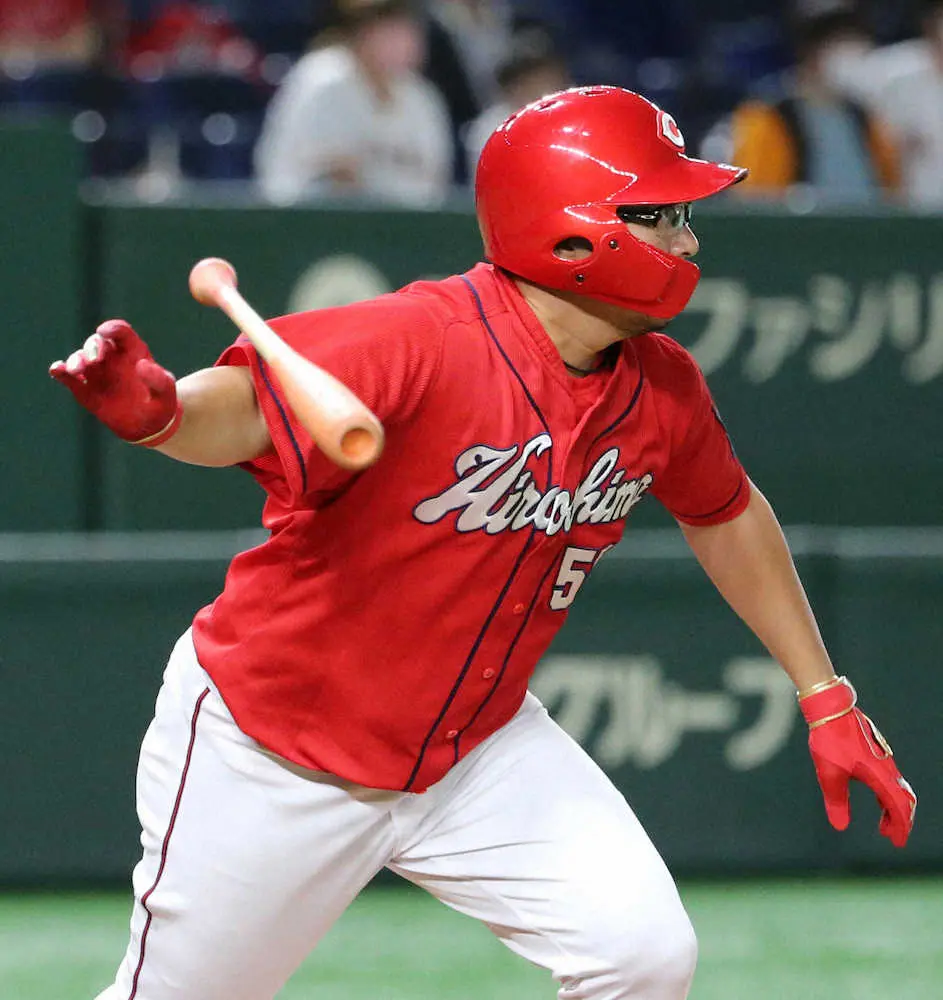 【画像・写真】広島・松山　代打で2点二塁打!ひと振り勝負で存在感「とにかく1点という気持ちでいきました」