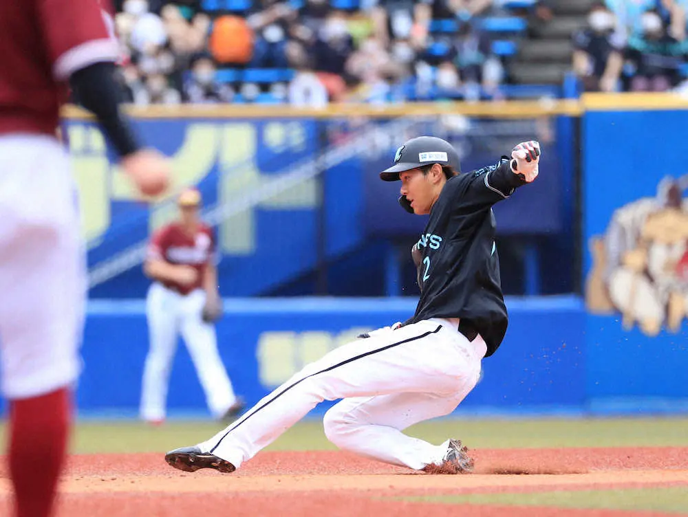 【画像・写真】足攻！忍者だ　ロッテ・藤原、昇格即初回初球安打→二盗→先制ホーム