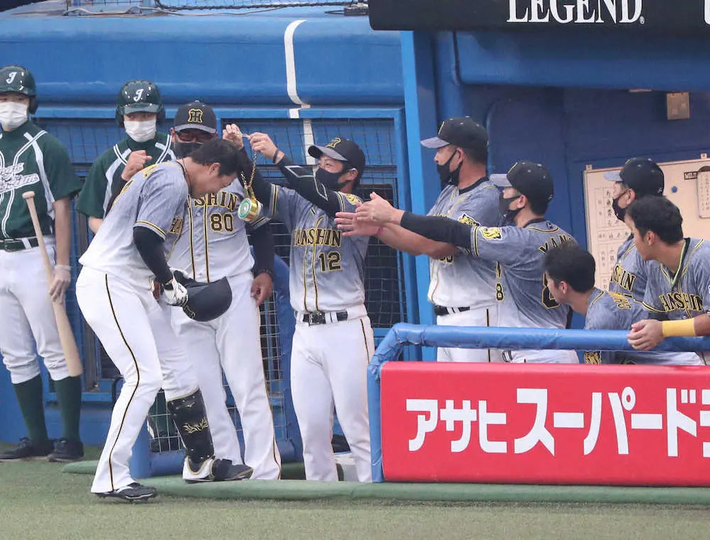 【画像・写真】阪神・大山「下を向いてやってちゃいけない」656日ぶり7番降格に発奮　3回に17戦ぶりの決勝9号