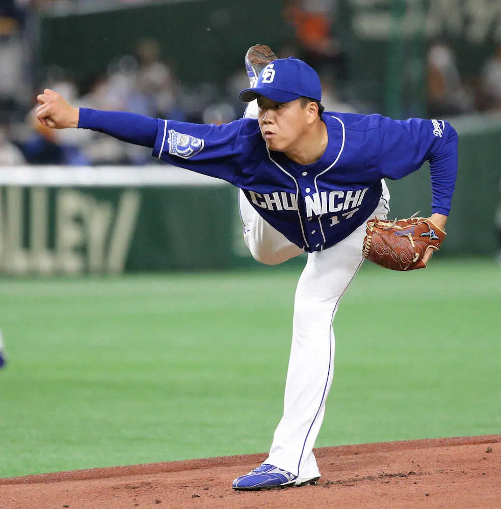 【画像・写真】中日が9カードぶりの勝ち越し　柳が8回無失点の力投　京田の適時打で「トラの子」1点もぎ取る