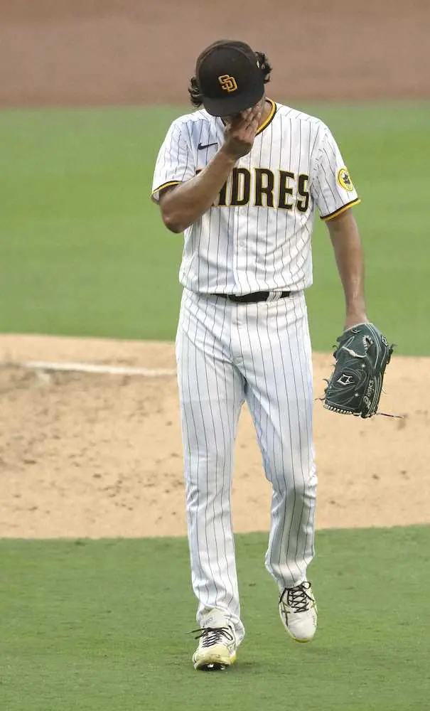 【画像・写真】ダルビッシュ　降板理由は左股関節周辺の張り　5日後のオールスター戦登板に影響？