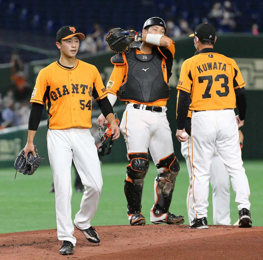 【画像・写真】巨人・直江　今季初先発もプロ初黒星「3回の先頭打者への四球が全て」