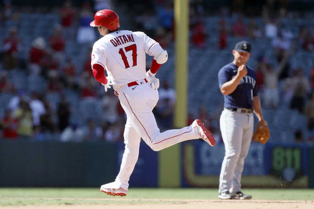 【画像・写真】大谷翔平　9回に後半戦初アーチ！5試合26打席ぶり34号2ラン！2位ゲレロに3本差