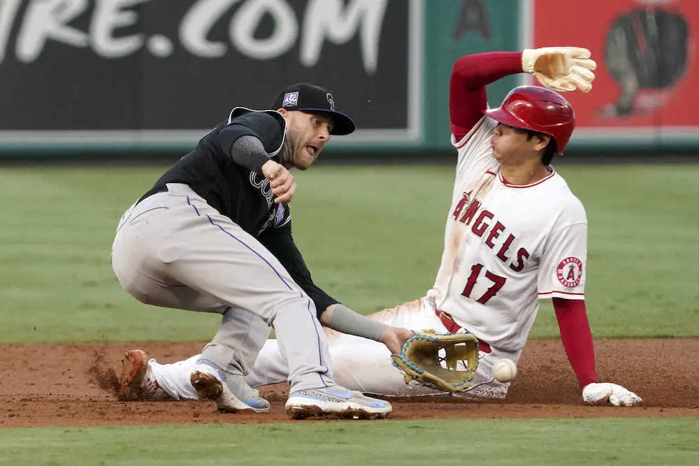 【画像・写真】大谷　自身メジャー最多5勝目＆先制適時打、盗塁も決めた　エ軍は3連勝