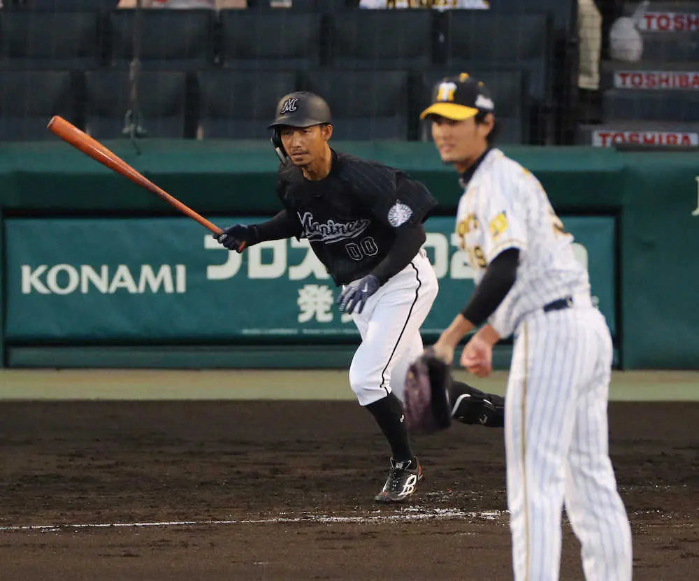 【画像・写真】ロッテ・鳥谷「ずっと対戦したかった」　元同僚・藤浪から同点適時打　甲子園で声援も受け充実感