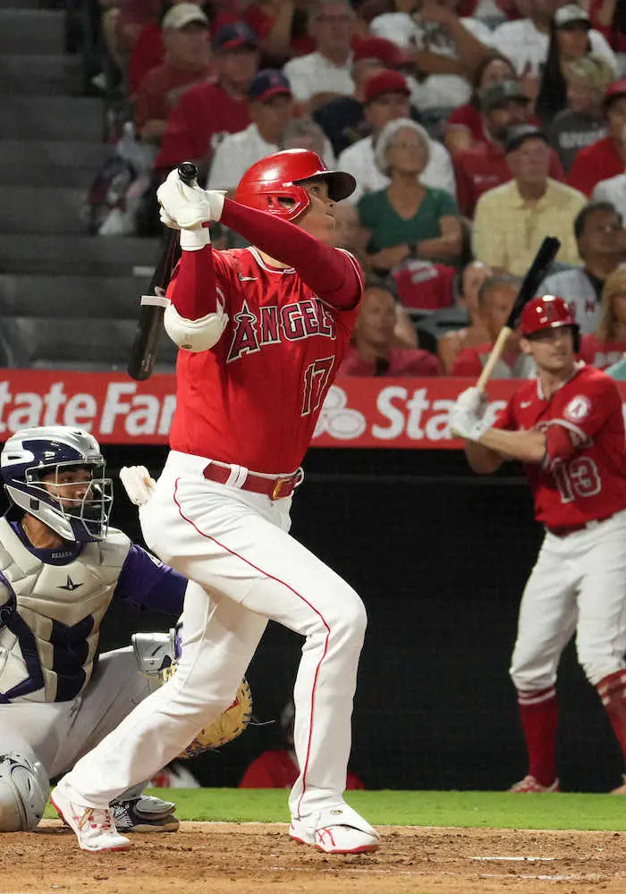 【画像・写真】エンゼルス・大谷　今季3度目の140メートル弾　キング4差独走36号