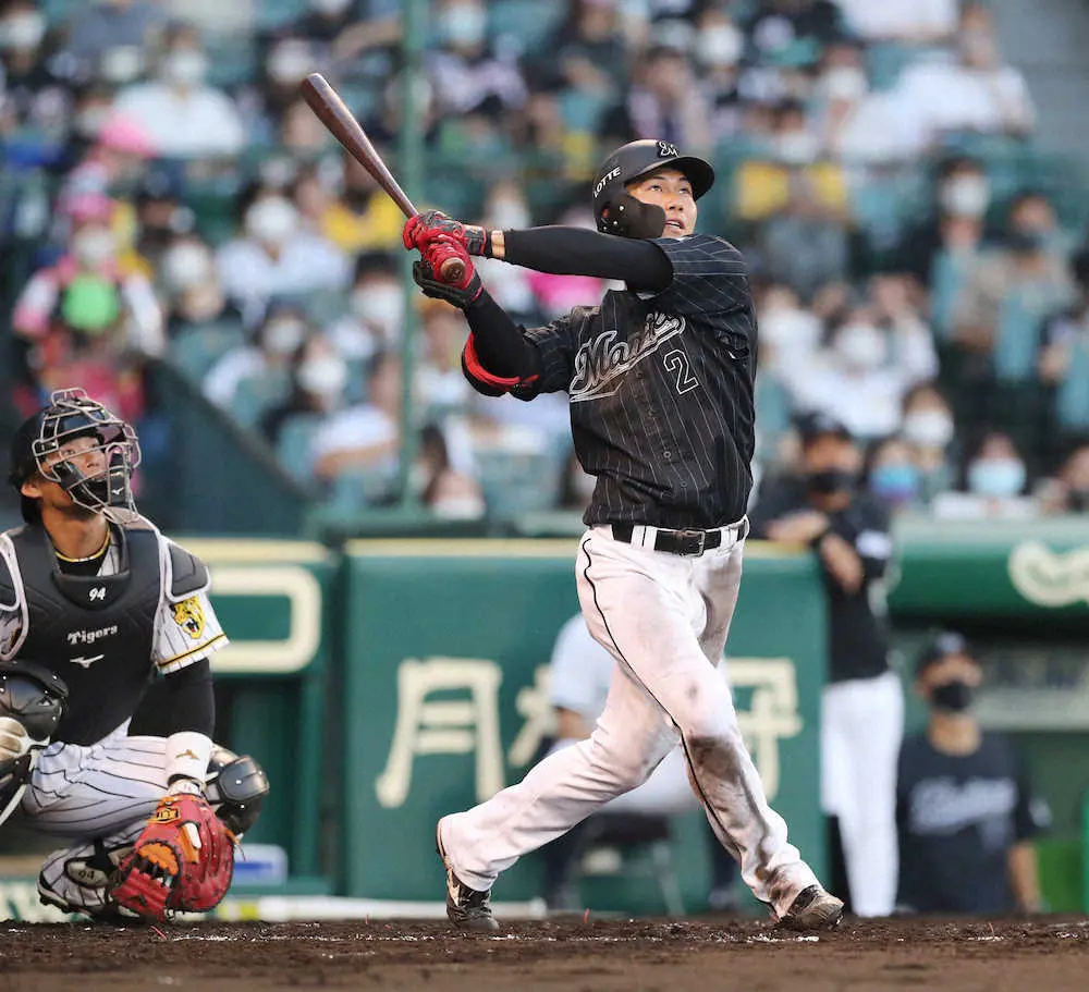 【画像・写真】ロッテ・藤原　プロ入り後初、甲子園で本塁打　大阪桐蔭時代以来1075日ぶり一発