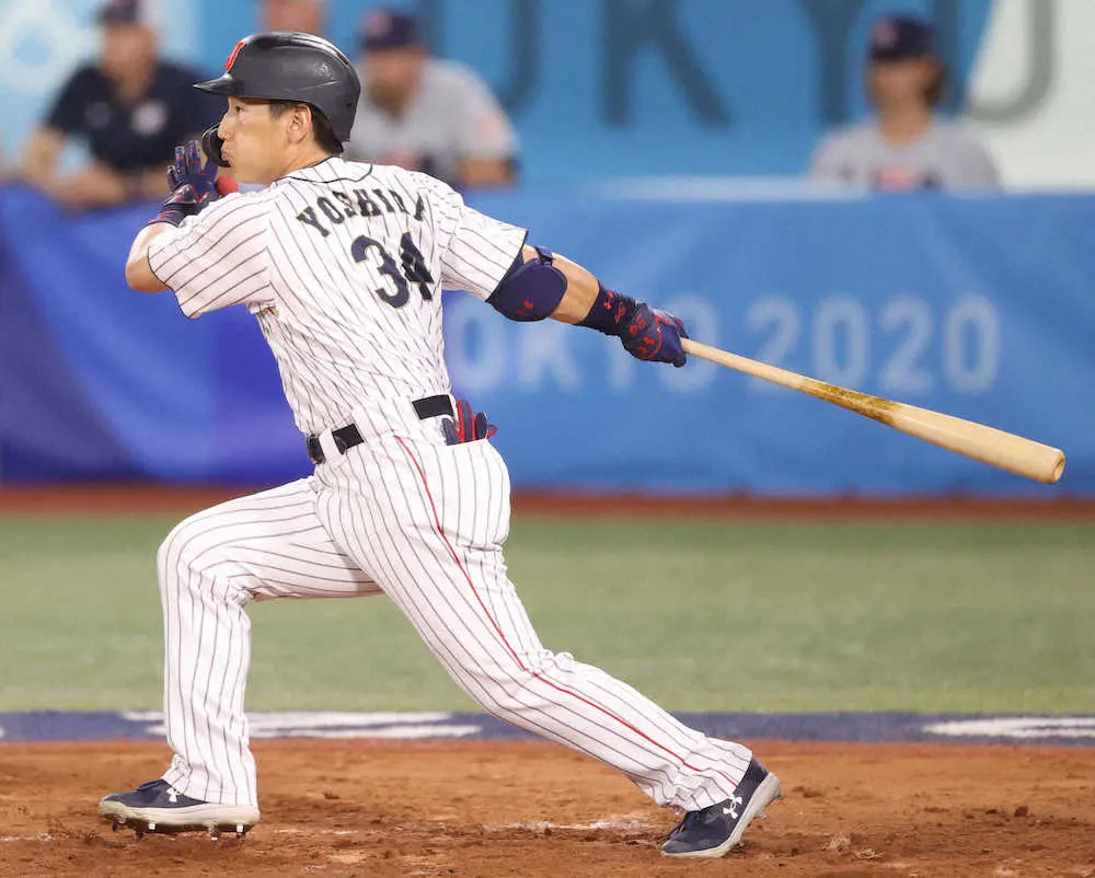 【画像・写真】侍ジャパン、3回に2点先制　吉田正が先制中前打！柳田が遊撃内野安打　米国戦