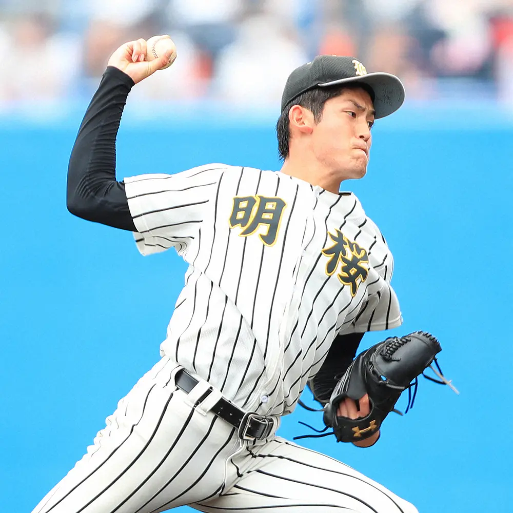 【画像・写真】ノースアジア大明桜・風間球打　3日目に登場　自己最速更新と甲子園最速へ意欲「目標は158キロ」